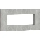 vidaXL 8-tlg. TV-Schrank-Set Betongrau Holzwerkstoff