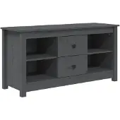 vidaXL TV-Schrank Grau 103x36,5x52 cm Massivholz Kiefer