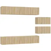 vidaXL 6-tlg. TV-Schrank-Set Sonoma-Eiche Holzwerkstoff