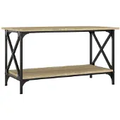 vidaXL Couchtisch Sonoma Eiche 80x45x45 cm Holzwerkstoff und Eisen