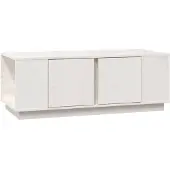vidaXL Couchtisch Weiß 110x50x40 cm Massivholz Kiefer