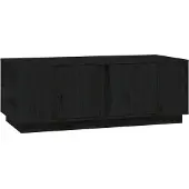 vidaXL Couchtisch Schwarz 110x50x40 cm Massivholz Kiefer
