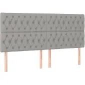 vidaXL Kopfteil Hellgrau 180x7x118/128 cm Stoff