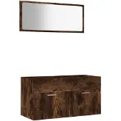 vidaXL 2-tlg. Badmöbel-Set Räuchereiche Holzwerkstoff