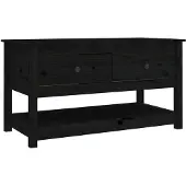 vidaXL Couchtisch Schwarz 102x49x55 cm Massivholz Kiefer
