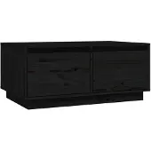 vidaXL Couchtisch Schwarz 80x50x35 cm Massivholz Kiefer