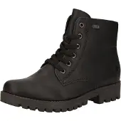 Rieker Winterboots , Damen, Gr. 37, schwarz, Lederimitat, Schuhe Winterboots, Schnürboots, Stiefelette mit wasserabweisender TEX-Ausstattung