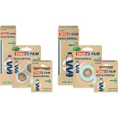 TESA Klebeband 59043, Eco & Crystal, 19mm x 10m, unsichtbar, Kern-Ø 26mm, 8 Stück
