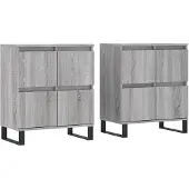 vidaXL Sideboards 2 Stk. Grau Sonoma Holzwerkstoff