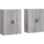 vidaXL Wandschränke 2 Stk. Grau Sonoma 69,5x34x90 cm
