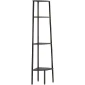 vidaXL Eckregal mit 4 Ablagen Schwarz 45,5x31,5x150 cm