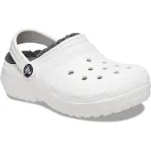 Crocs Classic Gefütterte Schlappen, Weiß/Grau, 20-21