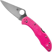 Spyderco Delica 4 Taschenmesser, FRN, Flat Ground, pink