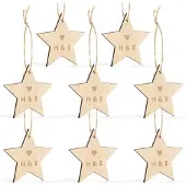 Yoursurprise Holzstern Weihnachtsdeko mit Gravur - 8 Stück