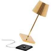 Zafferano Poldina Pro Mini Glossy Gold LED-Tischleuchte, wiederaufladbar und dimmbar mit einer Akkulaufzeit von bis zu 12 Stunden