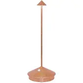 Zafferano Pina Pro LED-Tischleuchte Kupferblatt wiederaufladbar und dimmbar ohne Kabel