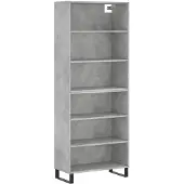 vidaXL Highboard Betongrau 69,5x32,5x180 cm Holzwerkstoff