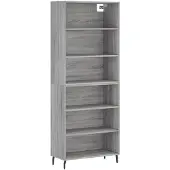 vidaXL Highboard Grau Sonoma 69,5x32,5x180 cm Holzwerkstoff