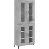 vidaXL Highboard Betongrau 69,5x34x180 cm Holzwerkstoff