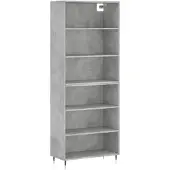 vidaXL Highboard Betongrau 69,5x32,5x180 cm Holzwerkstoff
