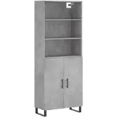 vidaXL Highboard Betongrau 69,5x34x180 cm Holzwerkstoff