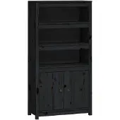 vidaXL Highboard Schwarz 80x35x154 cm Massivholz Kiefer