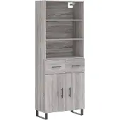 vidaXL Highboard Grau Sonoma 69,5x34x180 cm Holzwerkstoff