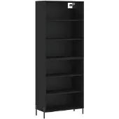 vidaXL Highboard Schwarz 69,5x32,5x180 cm Holzwerkstoff