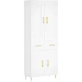 vidaXL Highboard Weiß 69,5x34x180 cm Holzwerkstoff
