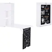 HOMEdotCOM Klappschreibtisch mit Tafel HOMCOM Weiß
