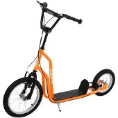 HOMCOM Kinderroller ab 5 jahre Tretroller Scooter Luftreifen verstellbar Orange