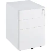 Vinsetto Rollcontainer mobiler Aktenschrank mit 3 Schubladen Büroschrank Stahl 924-006