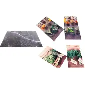 Hi - Herdabdeckplatten Glas 2tlg 52x30cm mit rutschfesten Füßen Herdabdeckung (28021)