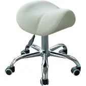 HOMCOM Arbeitshocker Drehstuhl Rollhocker Sattelhocker Creme 02-0693
