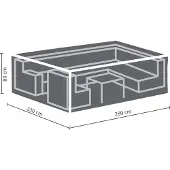 Perel Outdoor-Abdeckung für Garten-Set, grau, rechteckig, 280 cm x 230 cm x 80 cm