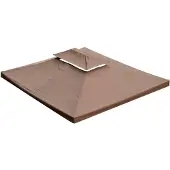 Outsunny Ersatzdach für Metall-Gartenpavillon 3x4 Partyzelt Dach Kaffee