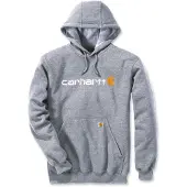 Carhartt Pullover Signature Logo Hooded Sweatshirt Men Heather Grey-XL