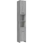 vidaXL Badezimmerschrank Grau Sonoma 30x30x183,5 cm Holzwerkstoff