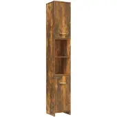 vidaXL Badezimmerschrank Räuchereiche 30x30x183,5 cm Holzwerkstoff