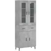vidaXL Highboard Betongrau 69,5x34x180 cm Holzwerkstoff