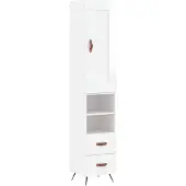 vidaXL Highboard Hochglanz-Weiß 34,5x34x180 cm Holzwerkstoff