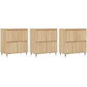 vidaXL Sideboards 3 Stk. Sonoma-Eiche Holzwerkstoff
