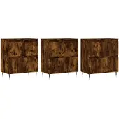 vidaXL Sideboards 3 Stk. Räuchereiche Holzwerkstoff