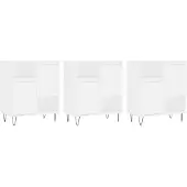 vidaXL Sideboards 3 Stk. Weiß Holzwerkstoff