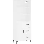 vidaXL Highboard Weiß 69,5x34x180 cm Holzwerkstoff