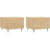 vidaXL Couchtische 2 Stk. Sonoma-Eiche 50x50x40 cm Holzwerkstoff