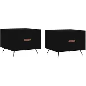 vidaXL Couchtische 2 Stk. Schwarz 50x50x40 cm Holzwerkstoff