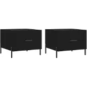 vidaXL Couchtische 2 Stk. Schwarz 50x50x40 cm Holzwerkstoff