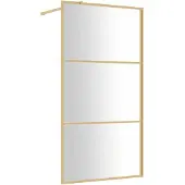 vidaXL Duschwand für Begehbare Dusche ESG Klarglas Golden 100x195cm