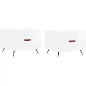 vidaXL Couchtische 2 Stk. Hochglanz-Weiß 50x50x40 cm Holzwerkstoff